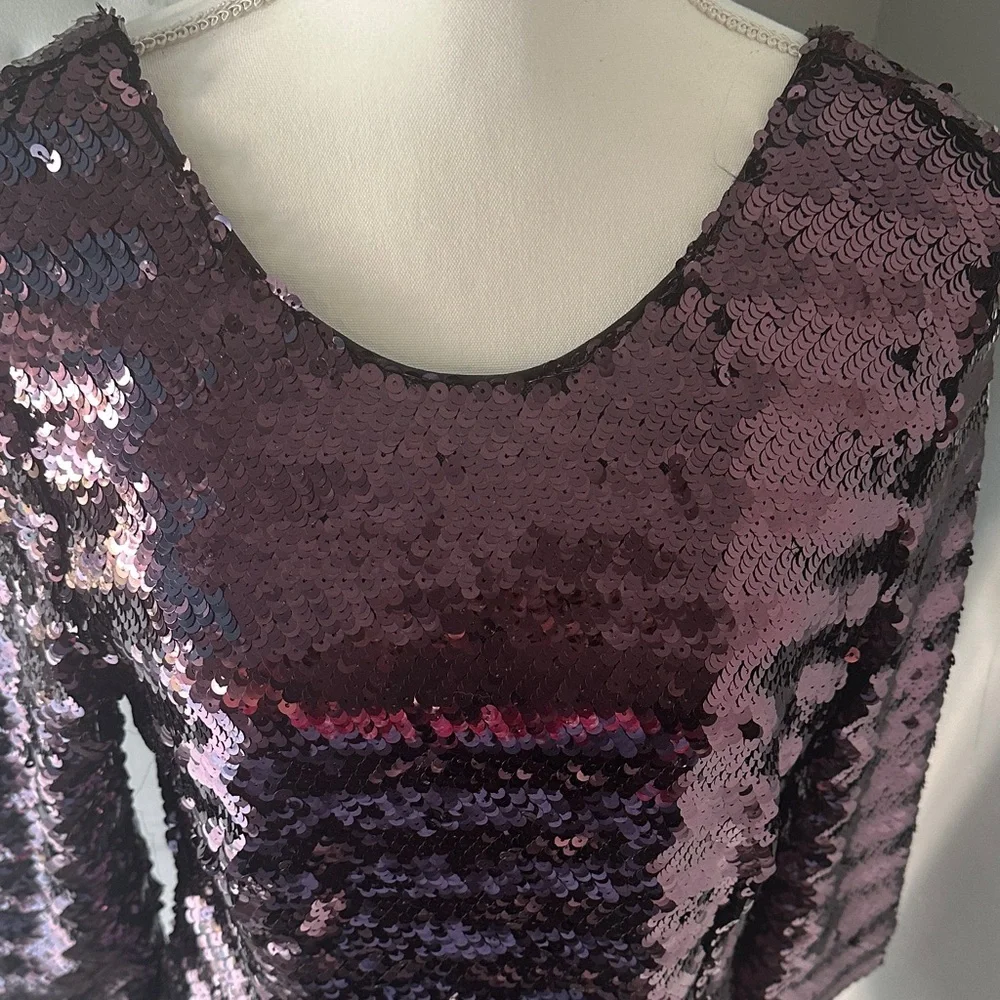 Fashion Nova Sparkling Purple Long Sleeve Dress - Picture 5 of 7